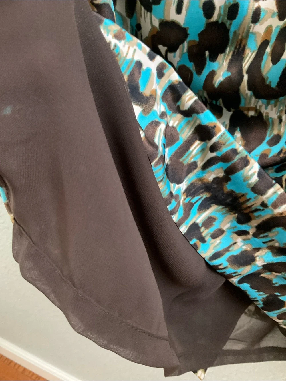Elie Tahari Turquoise Brown Black Cream Leopard-Print pencil Skirt NWT